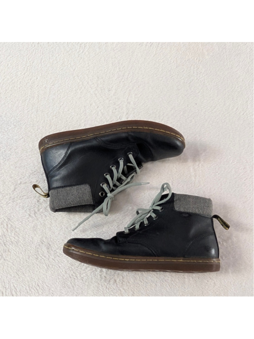 Dr. Martens Maelly Black Leather Herringbone Padded Ankle Boots - Size 7 - Picture 3 of 13